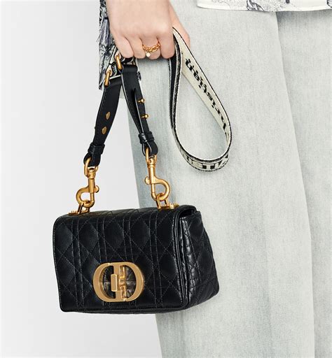 Small Lady Dior Bag Black Calfskin with Multicolor 